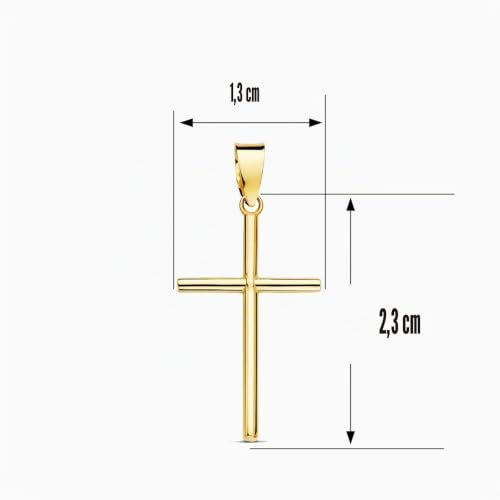 L'Atelier d'Azur Médaille Croix or jaune 18 carats avec chaîne