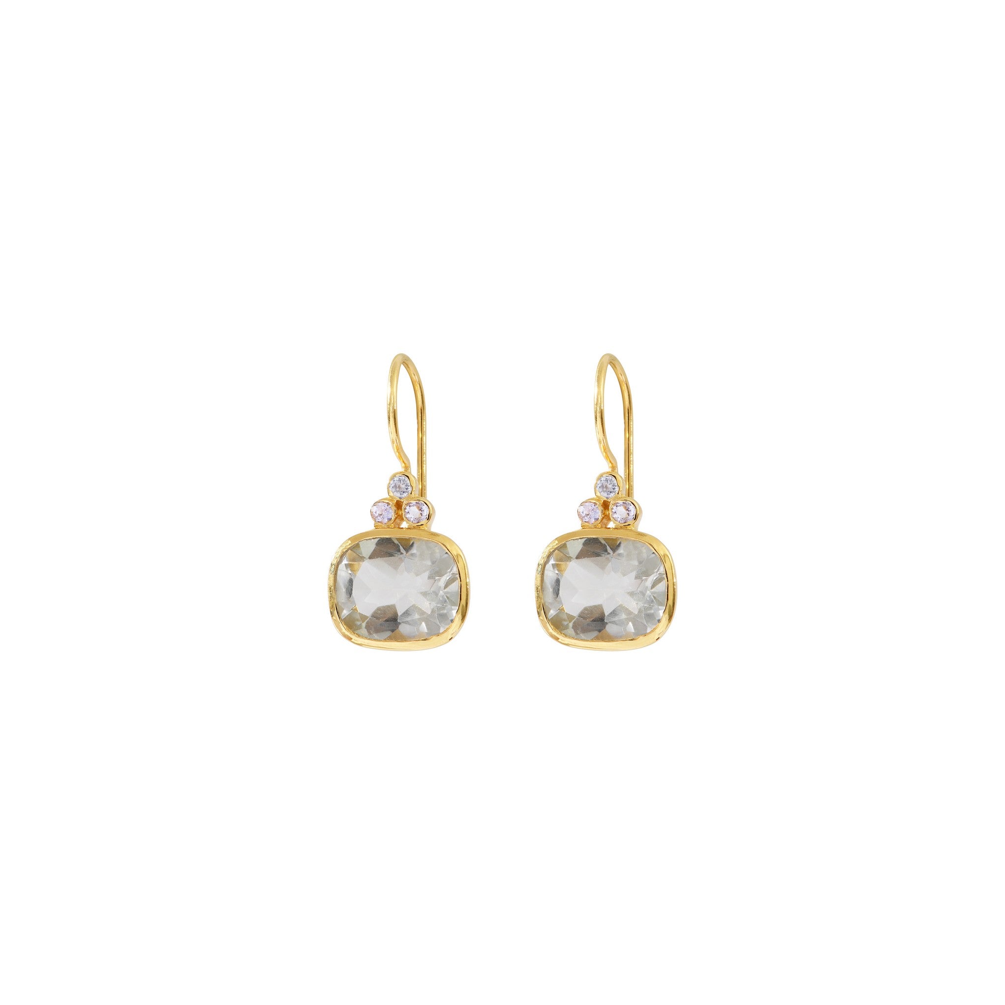 Leticia Ponti Lise boucles d'oreilles améthyste plaqué or