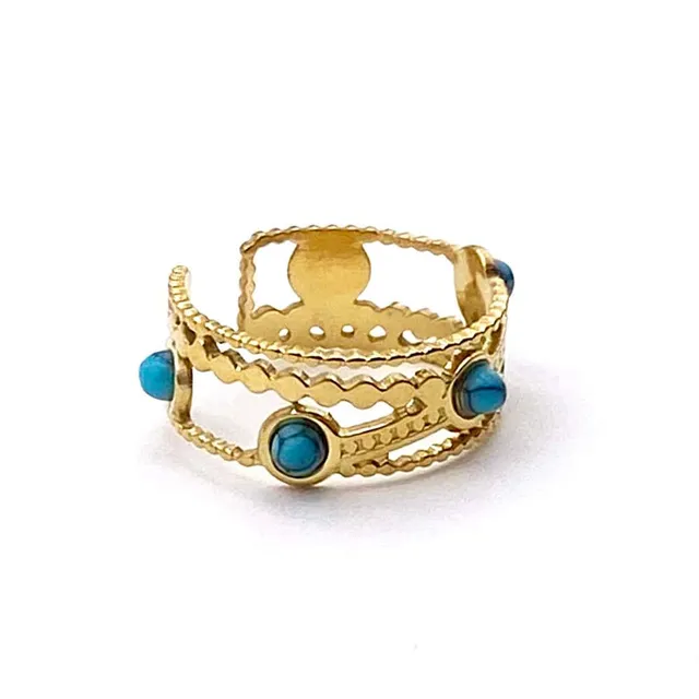 HYPNOCHIC Carla bague acier inoxydable pierre femme