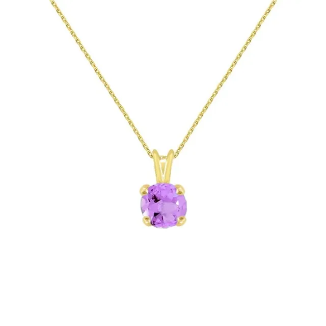L'Atelier d'Azur Améthyste Ronde pendentif or jaune femme