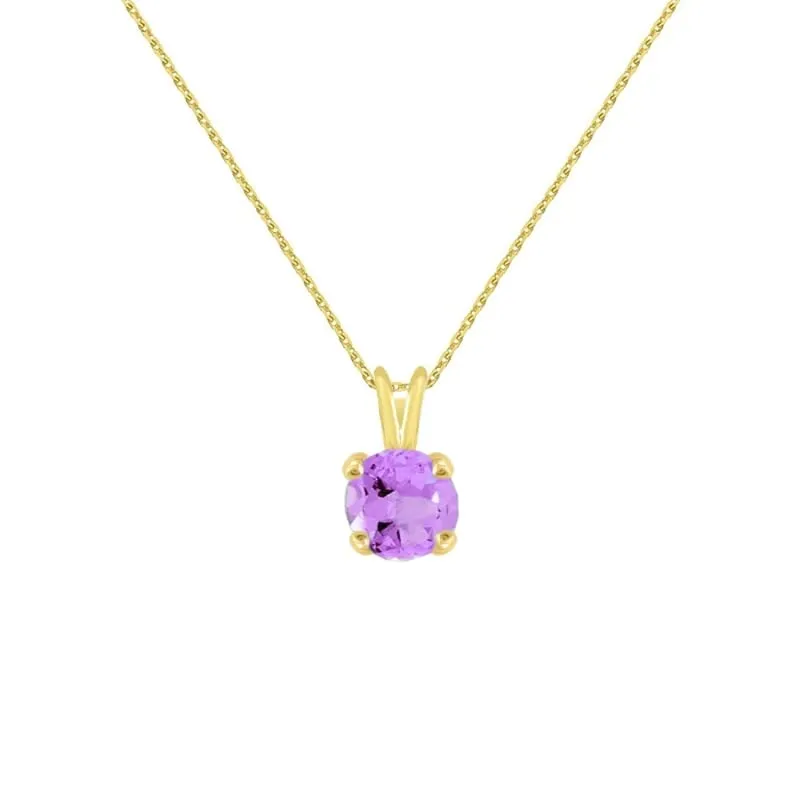 L'Atelier d'Azur Améthyste Ronde pendentif or jaune femme