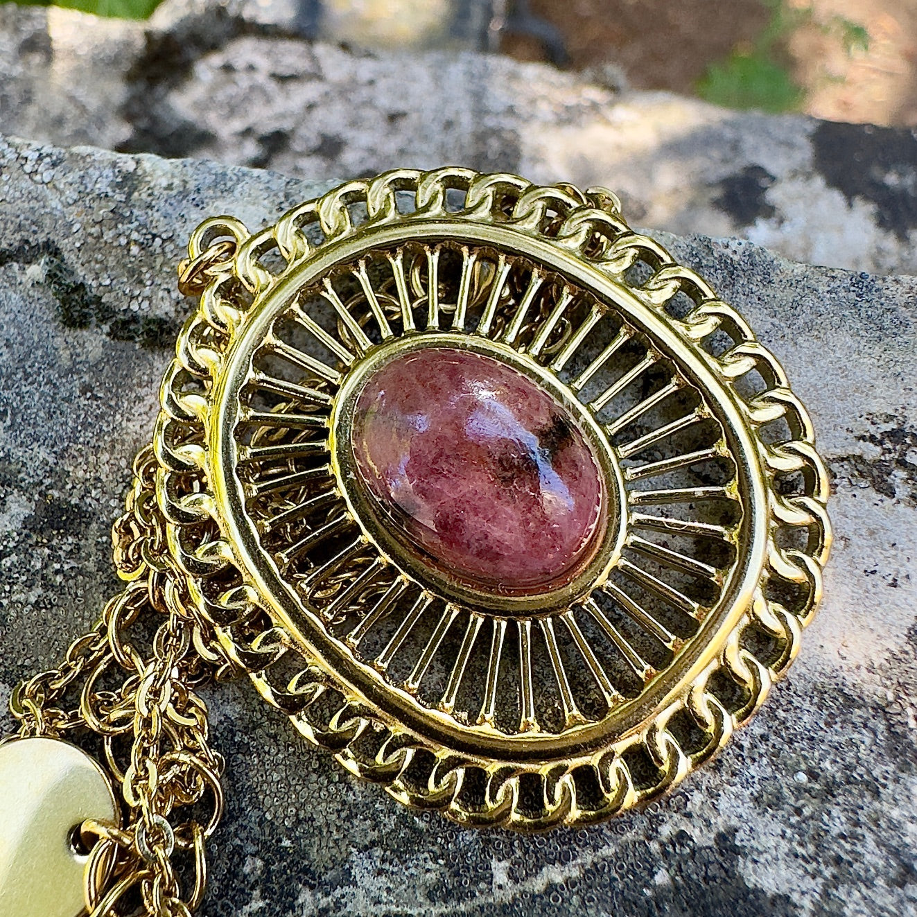 MAD SO CREATION Amia collier pierre rhodonite 39 cm
