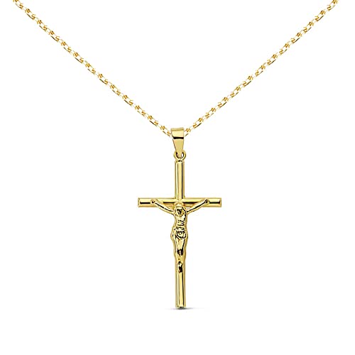L'Atelier d'Azur Christ collier médaille croix or 18 carats 3,1cm
