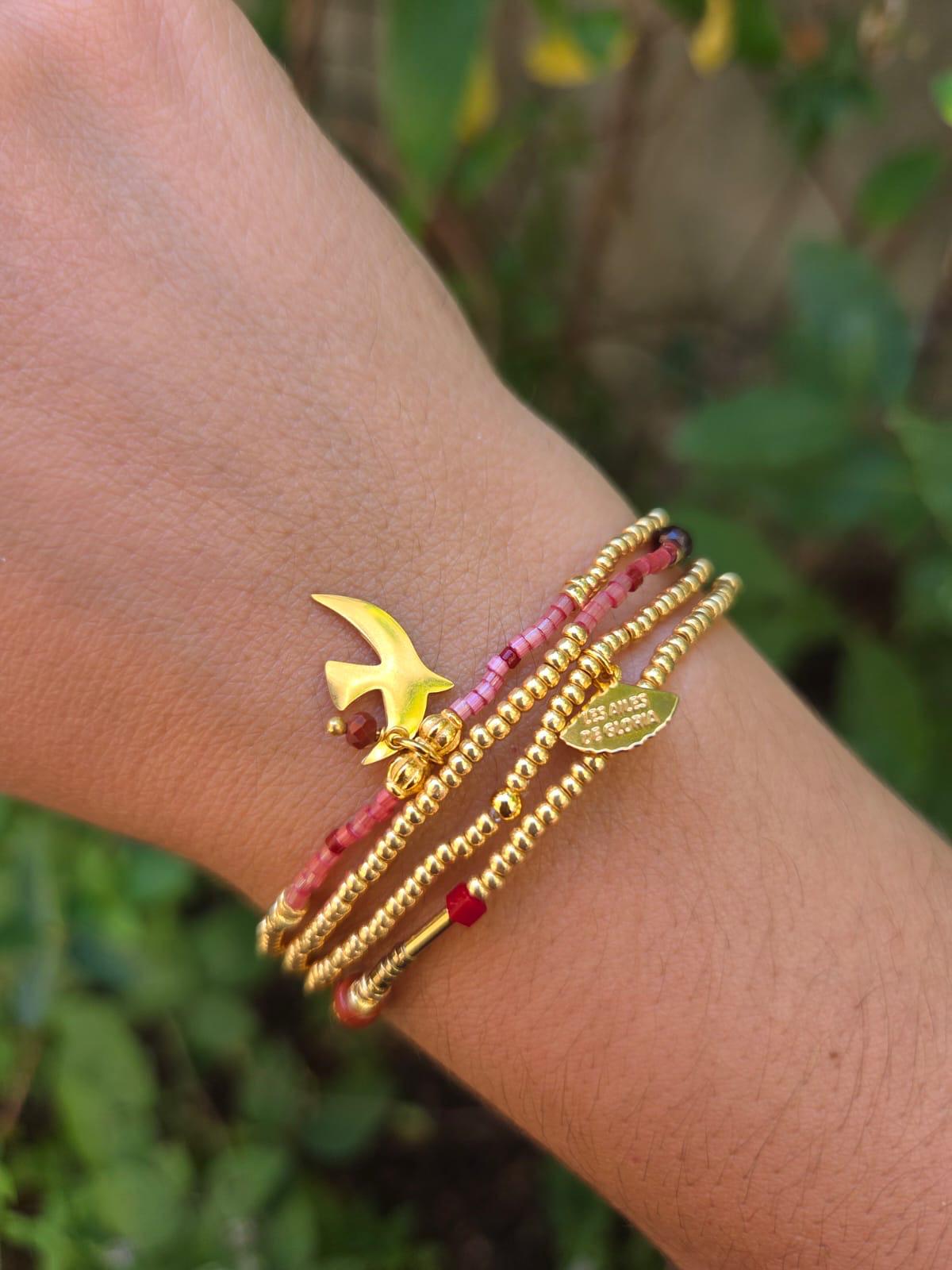 Les Ailes de Gloria Multirangs New Life Gold bracelet doré