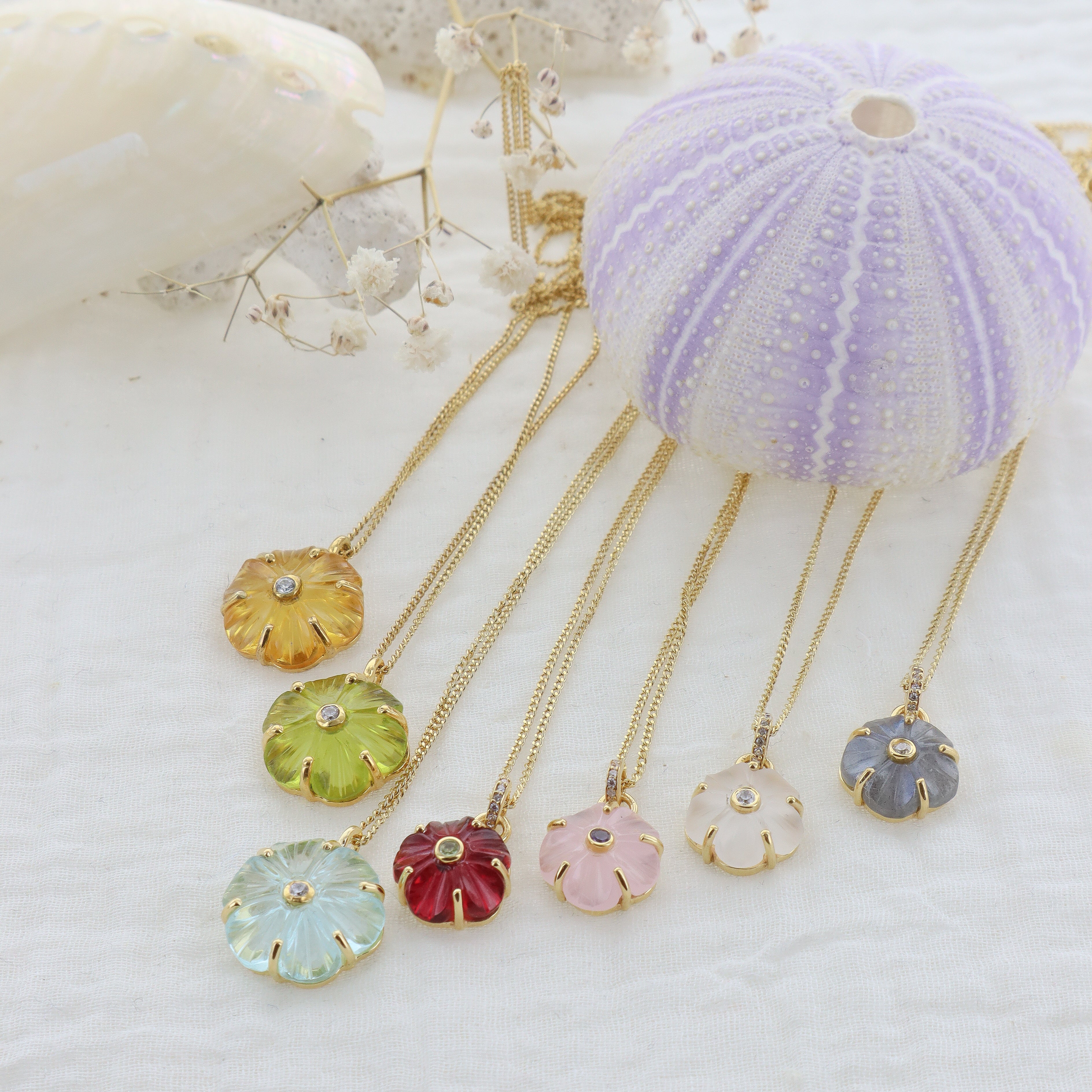 Leticia Ponti Iris Tiny collier citrine plaqué or