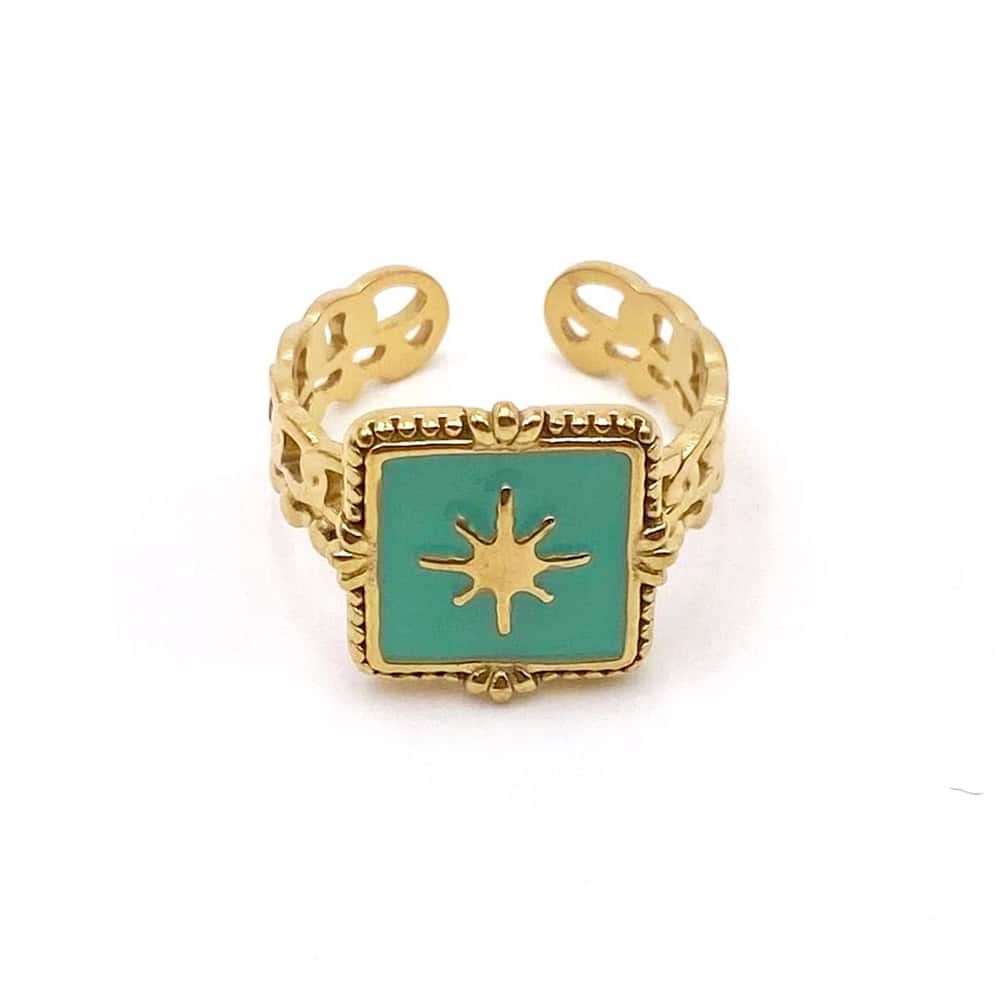 Hypnochic Émi Bague Acier Inoxydable Pierre Femme