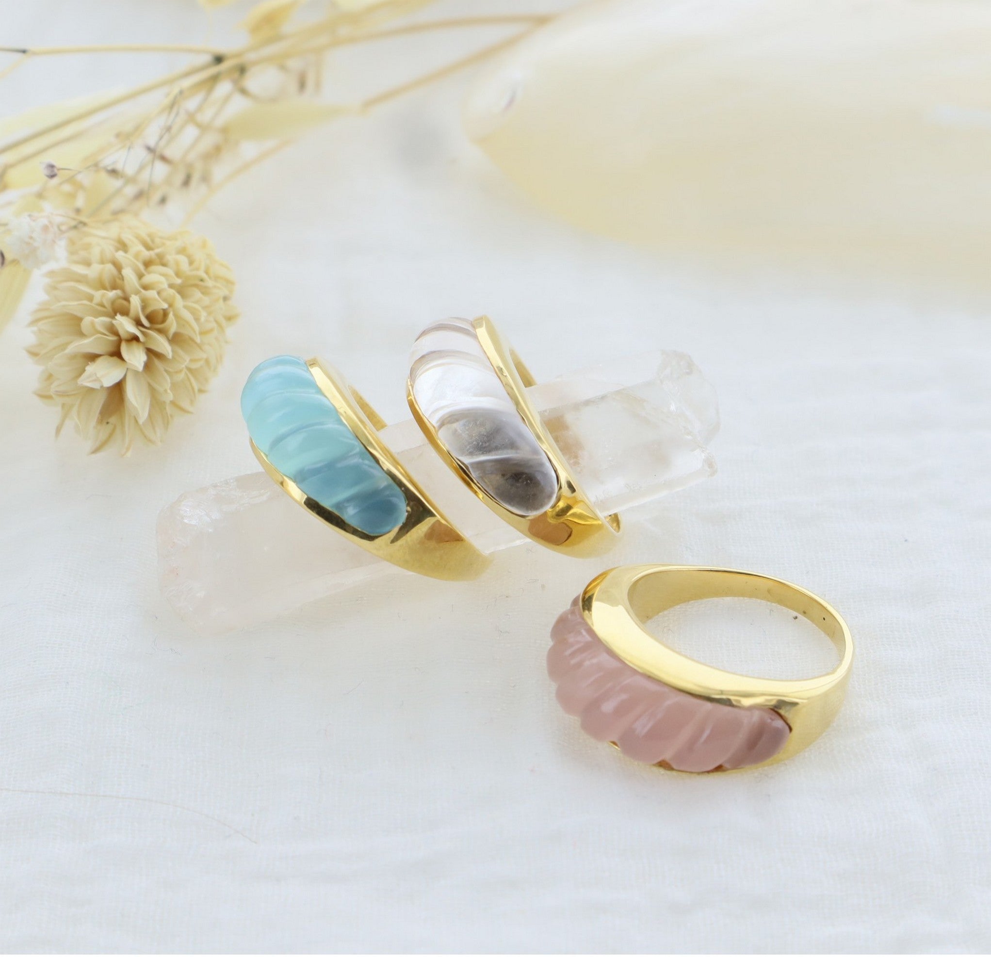 Leticia Ponti Ana bague cristal 52 plaqué or