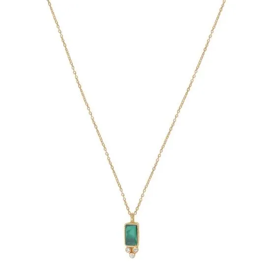 Leticia Ponti Molly collier malachite plaqué or