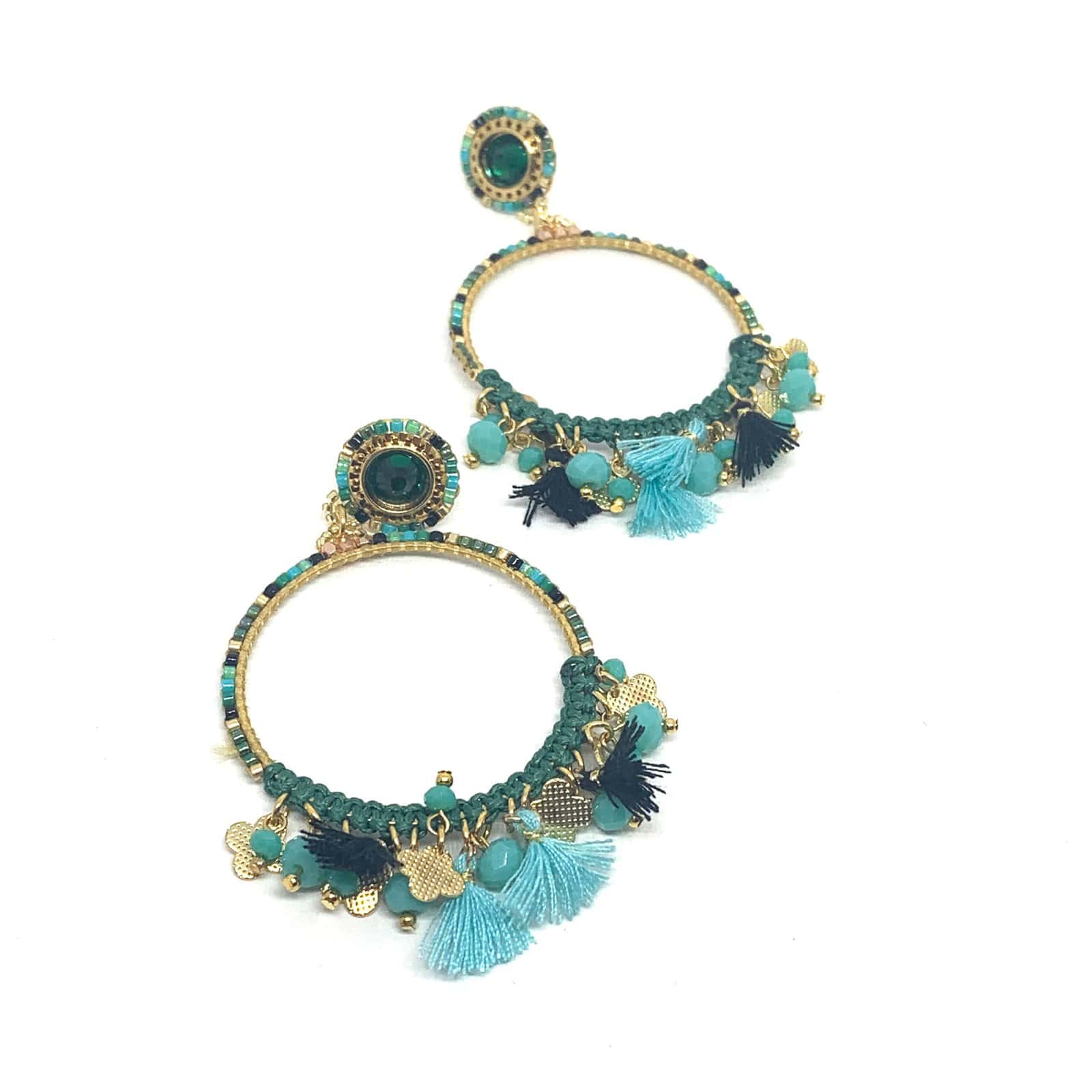 Hypnochic Zaia boucles d'oreilles pampilles doré 7 cm