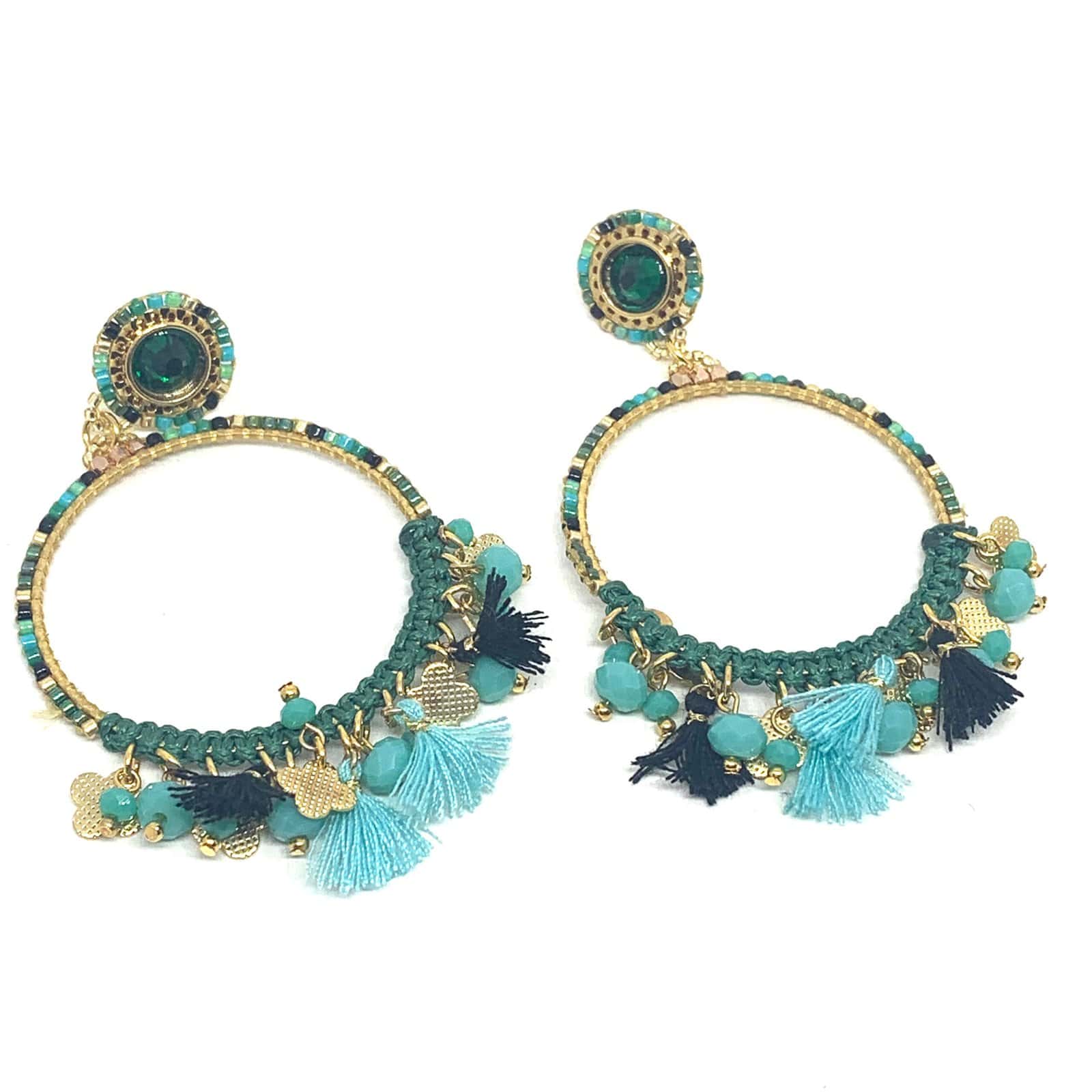 Hypnochic Zaia boucles d'oreilles pampilles doré 7 cm