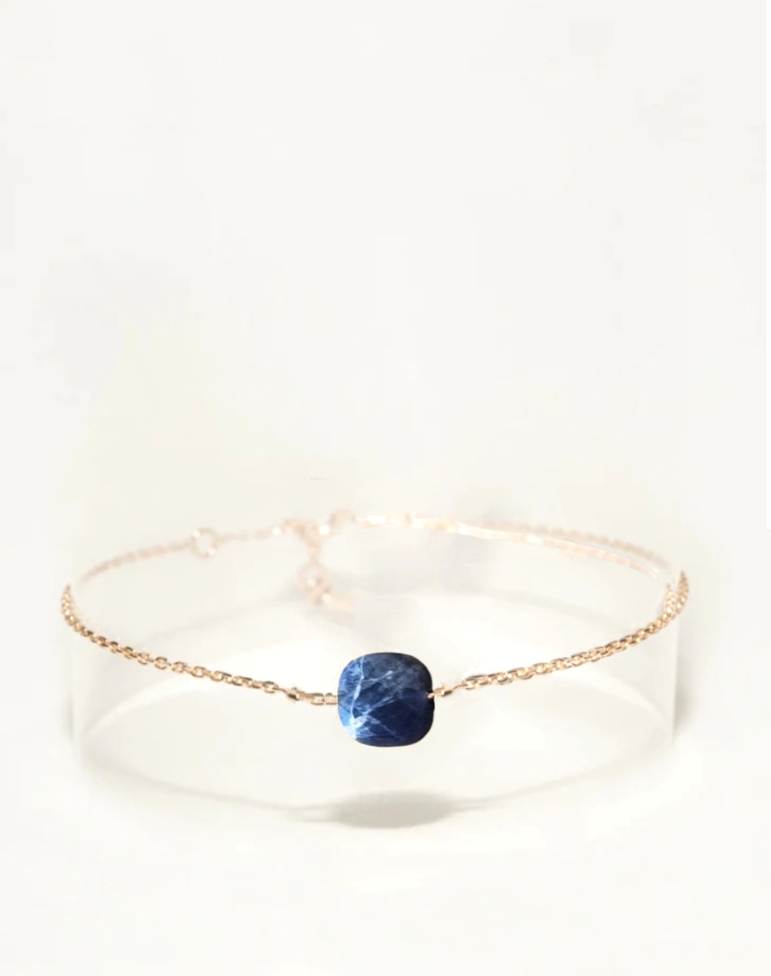 Ô PLUM Shenaa bracelet sodalite plaqué or 17-19 cm