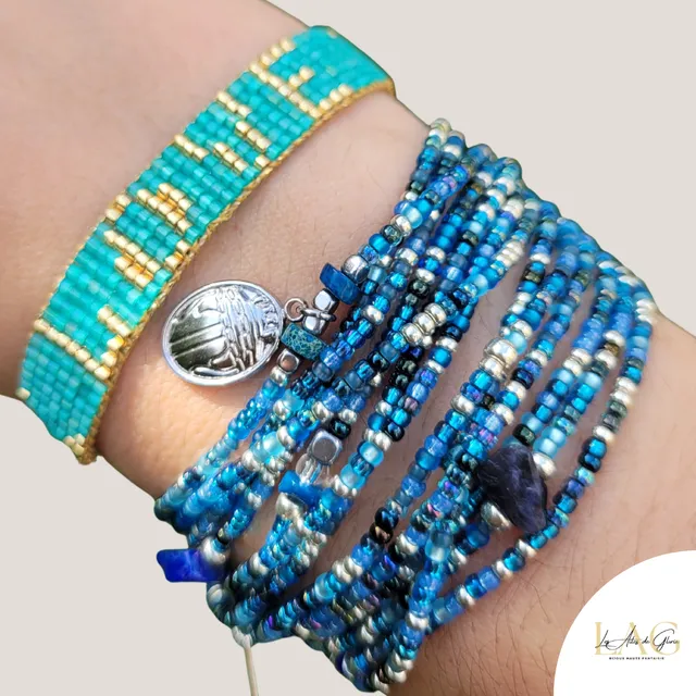 Les Ailes de Gloria Kheper bracelet multirangs doré