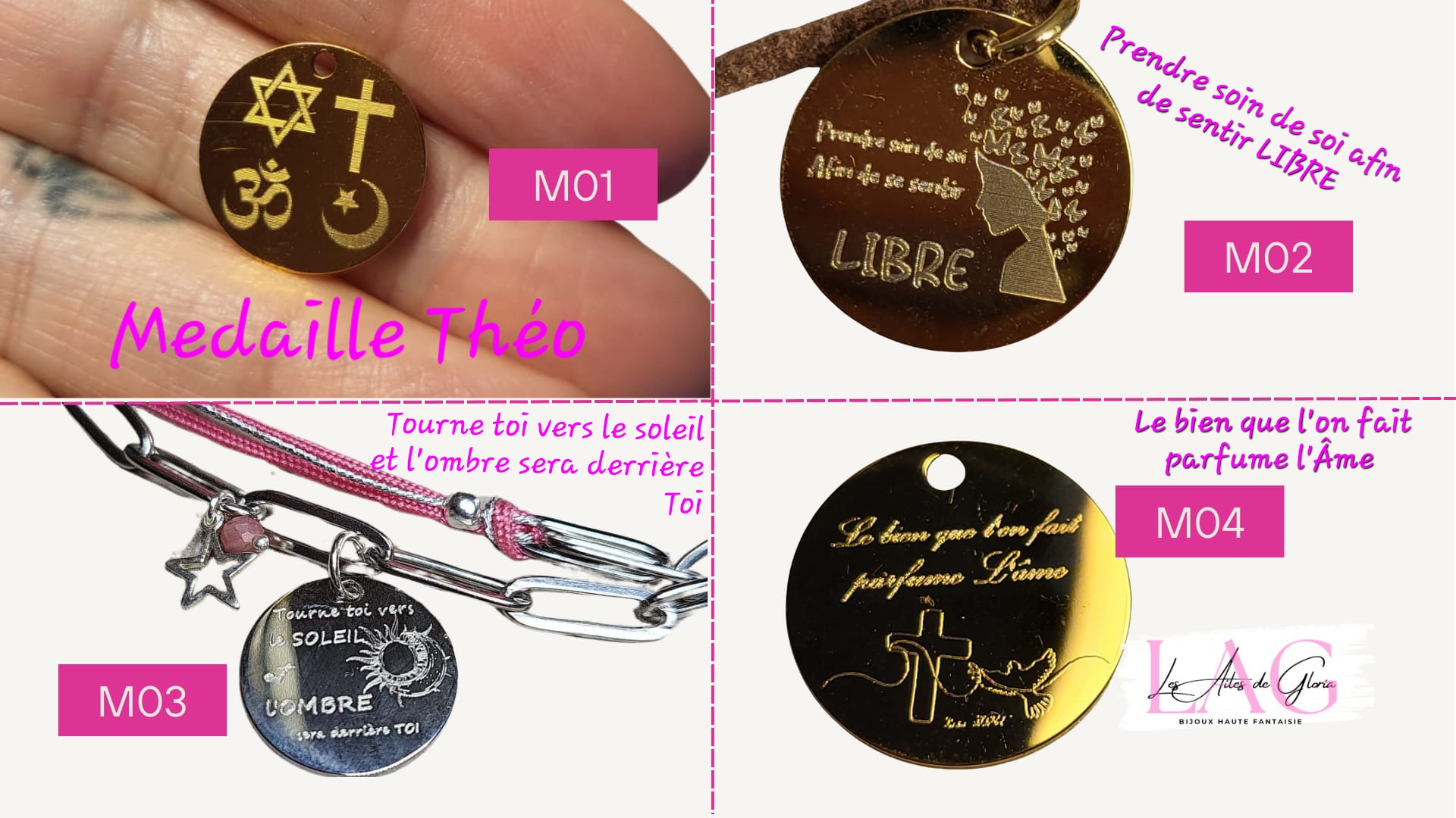 Les Ailes de Gloria Mon Equivoque collier argent gravure