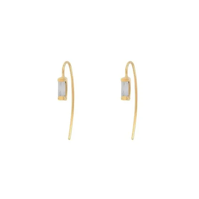 Leticia Ponti Tiny Molly boucles d'oreilles pierre de lune plaqué or
