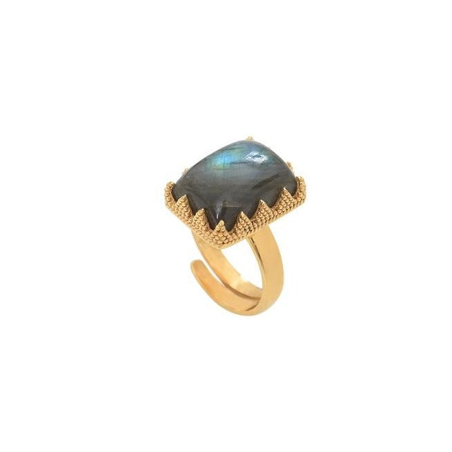 Leticia Ponti Maëlle bague lapis-lazuli ajustable