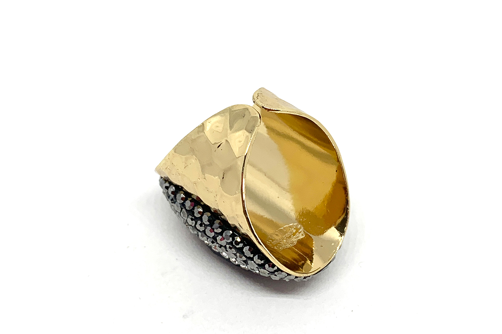 Hypnochic Bagues Bague Dorée Turquoise Strass ajustable
