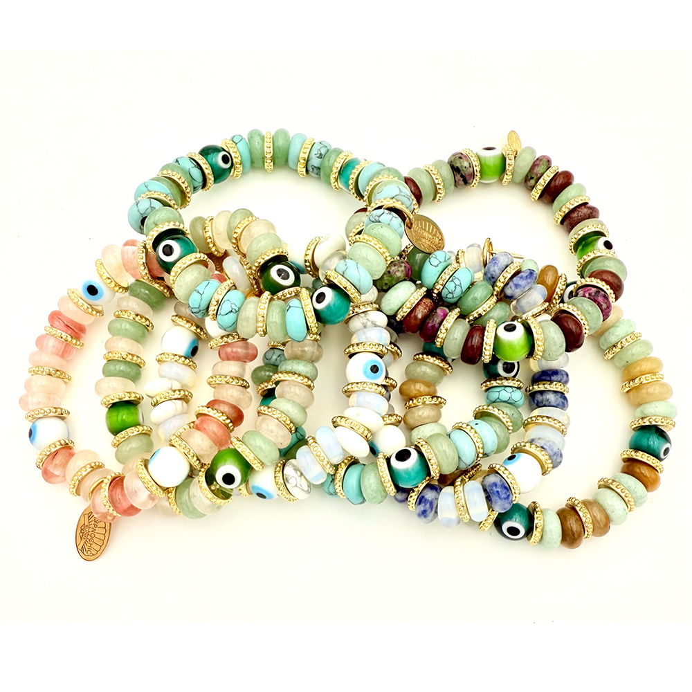 Hypnochic Mahi bracelet pierres naturelles œil nazar