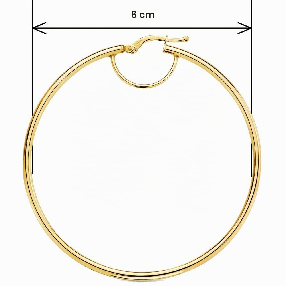 L'Atelier d'Azur Créoles 6 cm Boucles d'Oreilles Or Jaune Femme