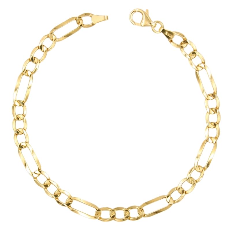 L'Atelier d'Azur Bracelet Or Jaune Figaro 1+3 homme 21cm