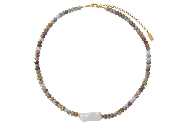 Leticia Ponti Clara collier agathe perle baroque 45 cm