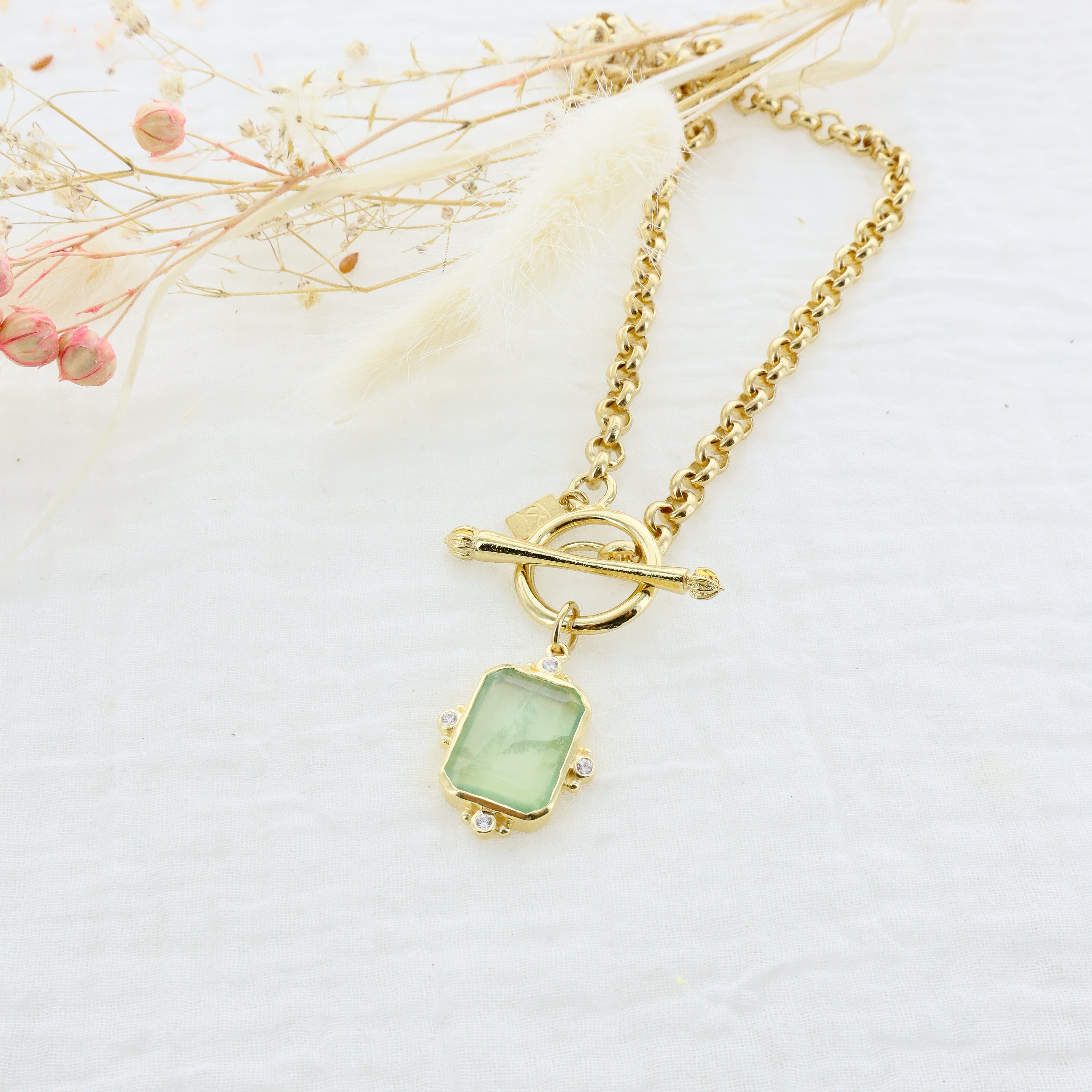 Leticia Ponti Norah collier quartz lemon grosse chaîne