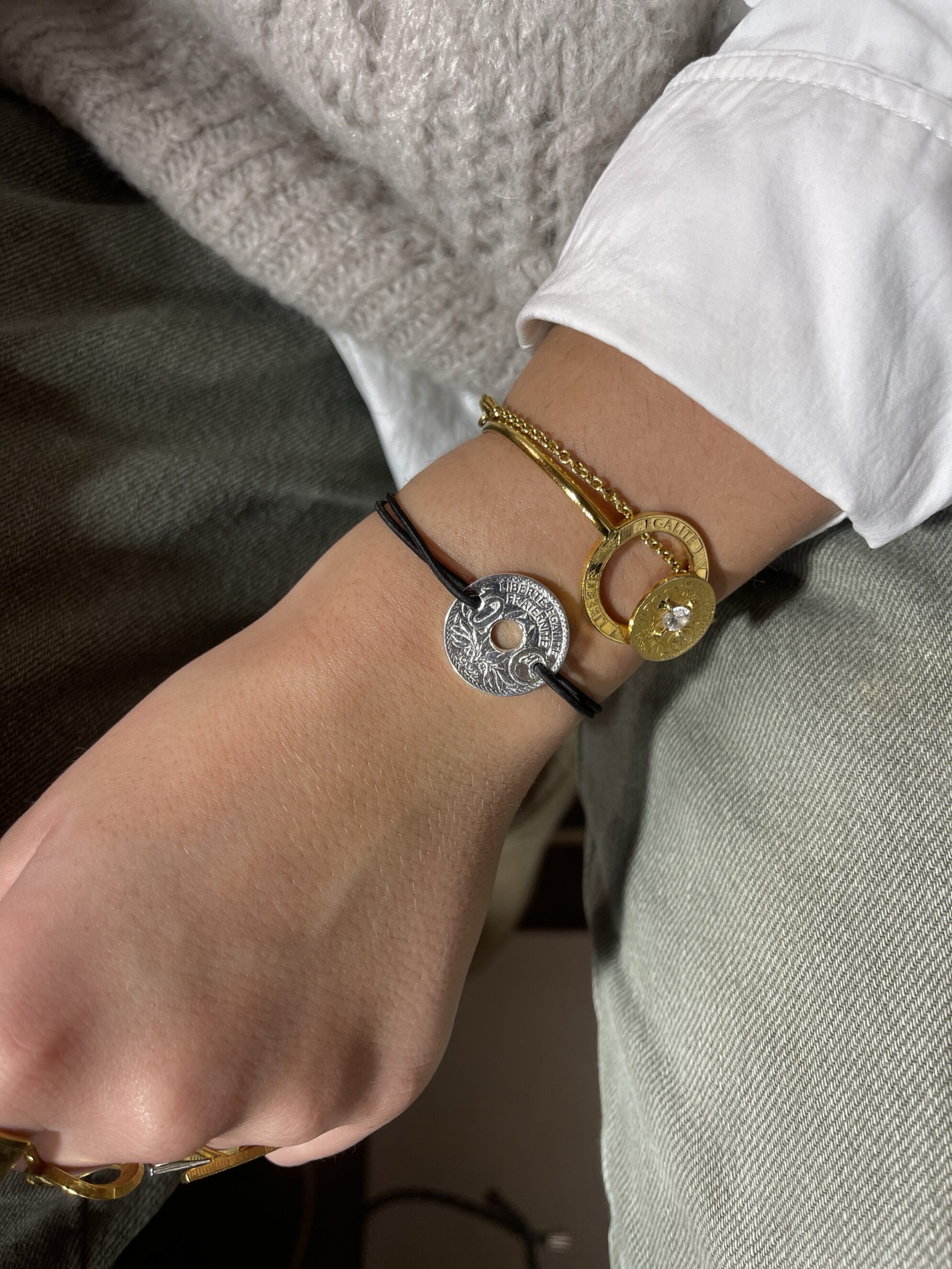 Le P'tit Franc Bracelets Fraternité 10 sous bracelet cordon 21 mm