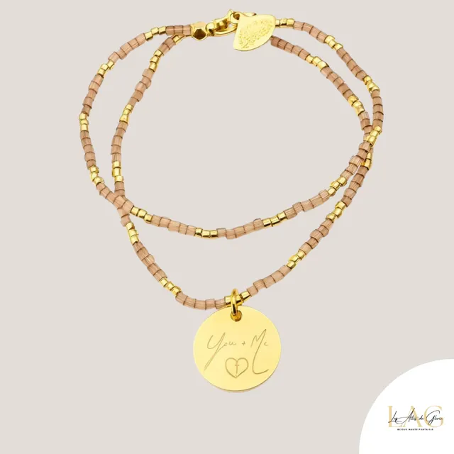 Les Ailes de Gloria Mantra You+Me bracelet gravé personnalisé