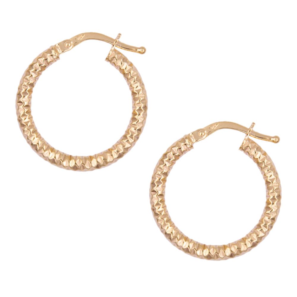L'Atelier d'Azur Créoles Diamantées boucles d'oreilles or jaune 2cm