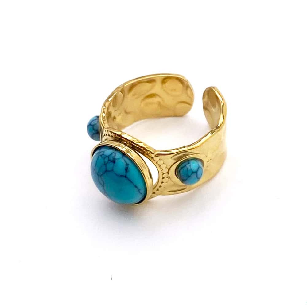 Hypnochic Bagues Bague Trio Acier Inoxydable Pierre