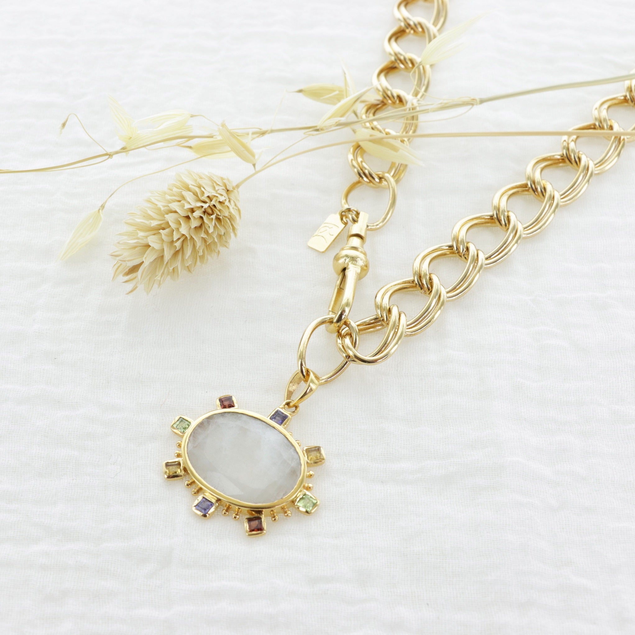 Leticia Ponti Margot collier chaîne XL labradorite