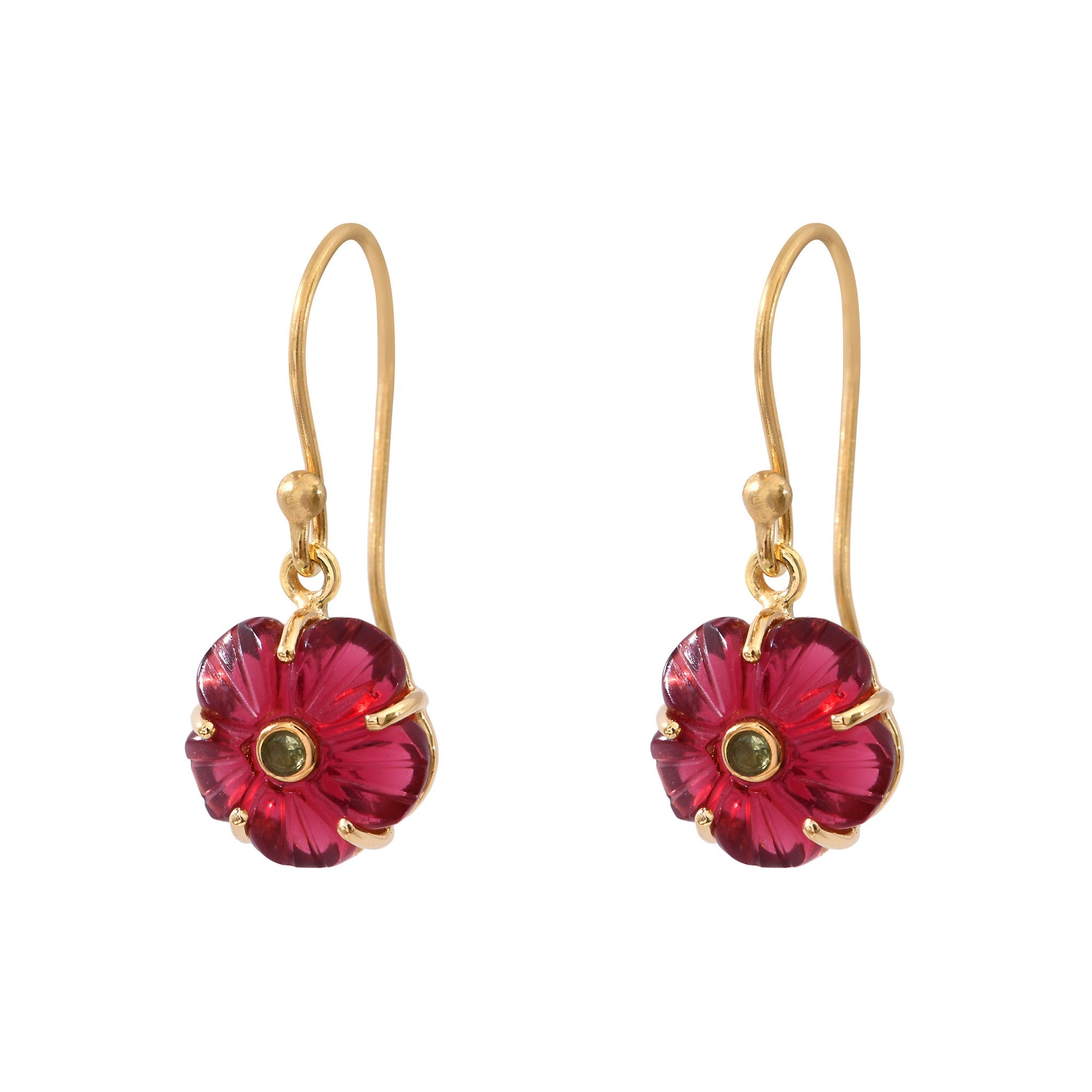 Leticia Ponti Iris boucles d'oreilles péridot plaqué or