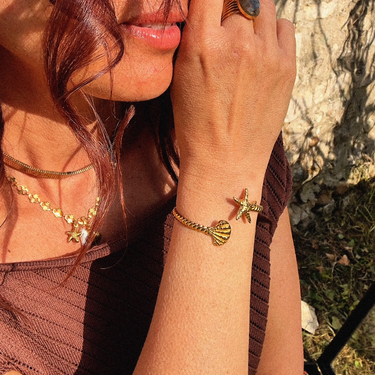 MAD SO CREATION Seana jonc bracelet étoile de mer ajustable