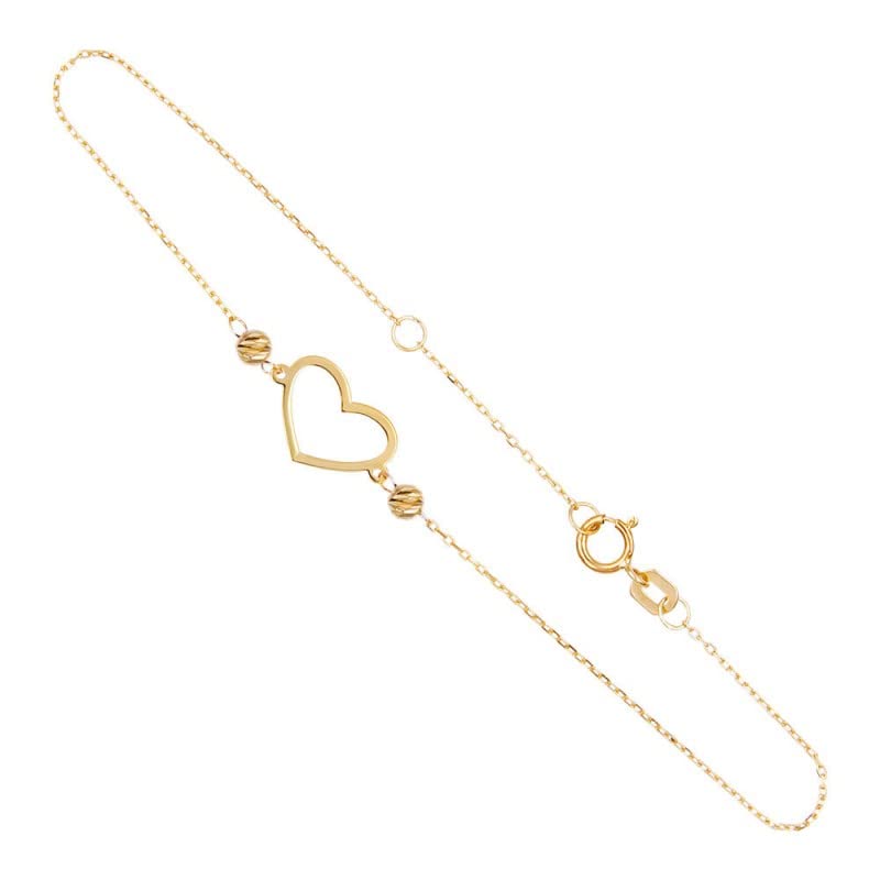 L'Atelier d'Azur Bracelets bracelet cœur or jaune 18 cm