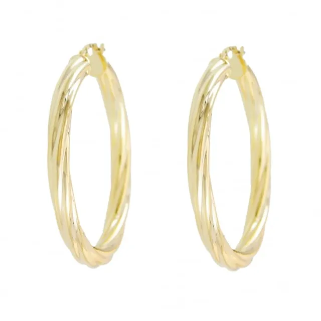 L'Atelier d'Azur Boucles créoles torsadées or 375 3 cm