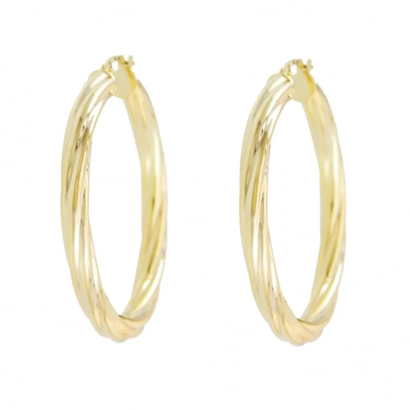 L'Atelier d'Azur Boucles créoles torsadées or 375 3 cm