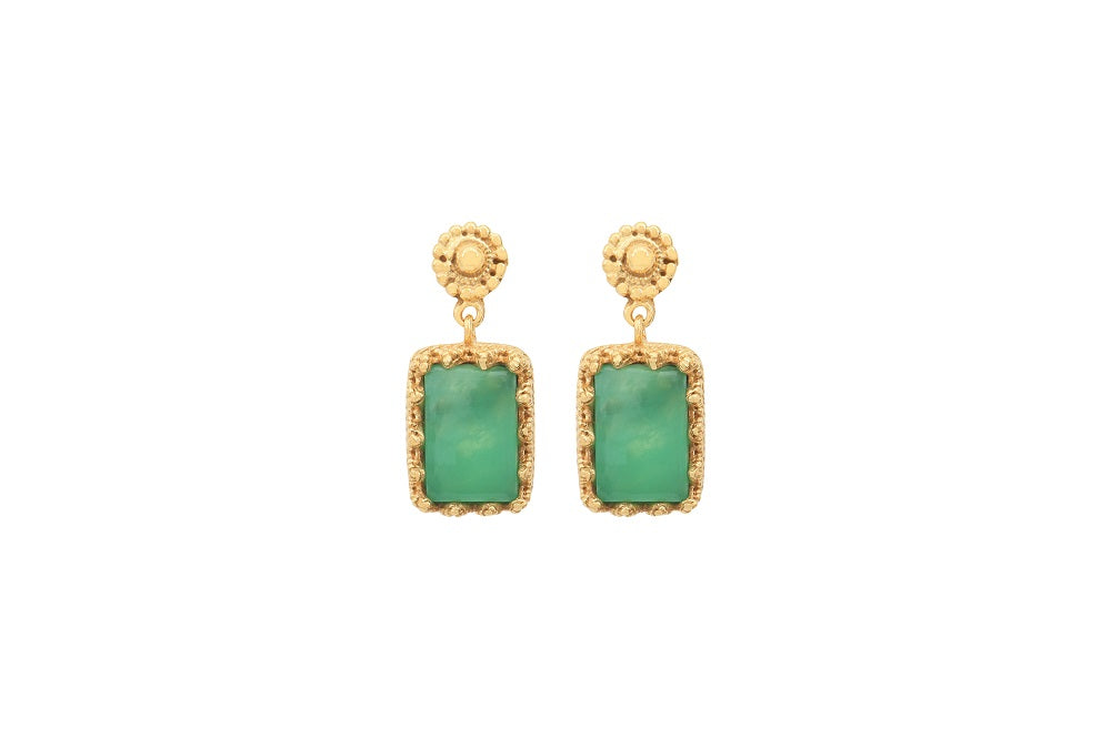 Leticia Ponti Maëlle boucles chrysoprase plaqué or