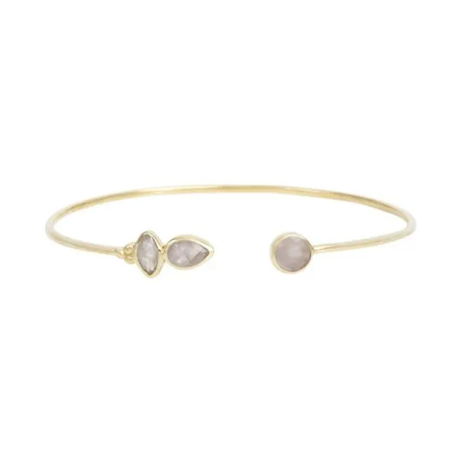 Leticia Ponti Jolene Trio jonc labradorite plaqué or ajustable