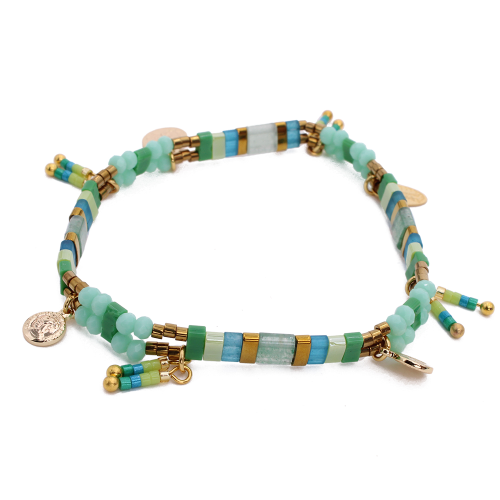 HYPNOCHIC Bracelets Tila Glass bracelet perles pastel multicolore