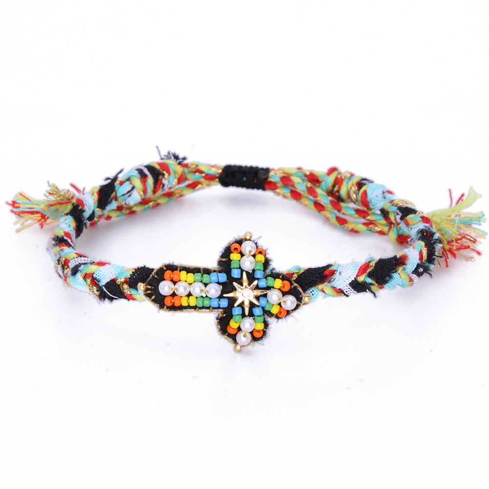 HYPNOCHIC Bracelets Baby Marta bracelet tressé fleur croix multicolore