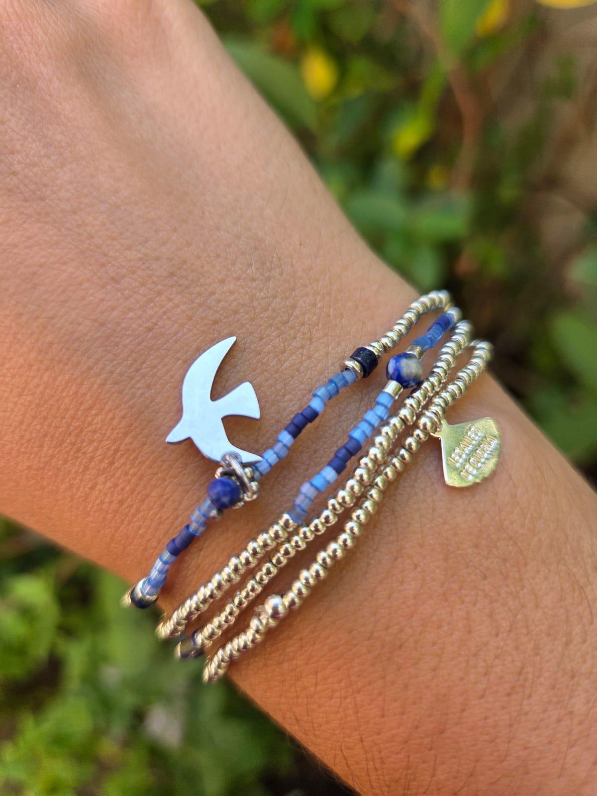 Les Ailes de Gloria Multirangs New Life Silver bracelet argenté