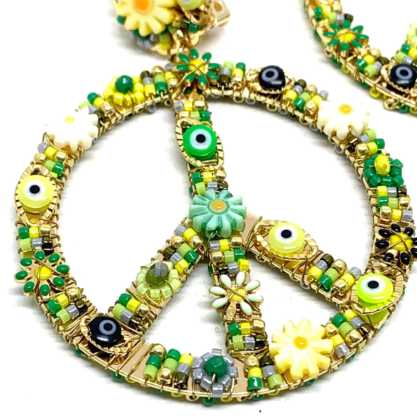 Hypnochic Boucles doreilles Peace Flower créoles multicolores