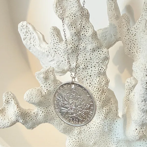 Le P’tit Franc 5 Francs collier pièce 29 mm plaqué or