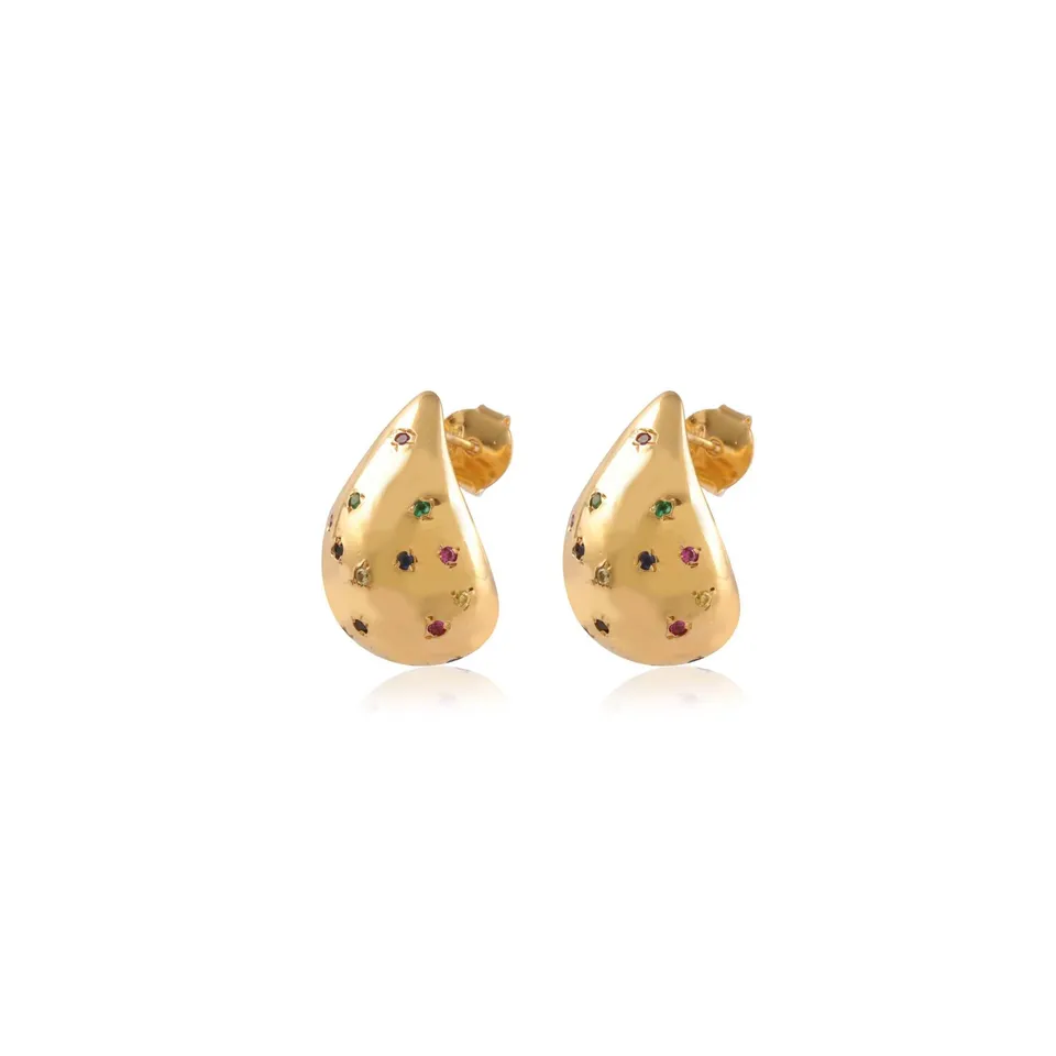 Leticia Ponti Drop boucles d'oreilles zircon blanc