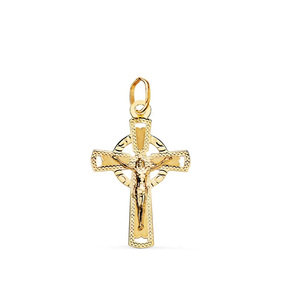 L'Atelier d'Azur Pendentif Croix Christ Or 18K + Chaînes