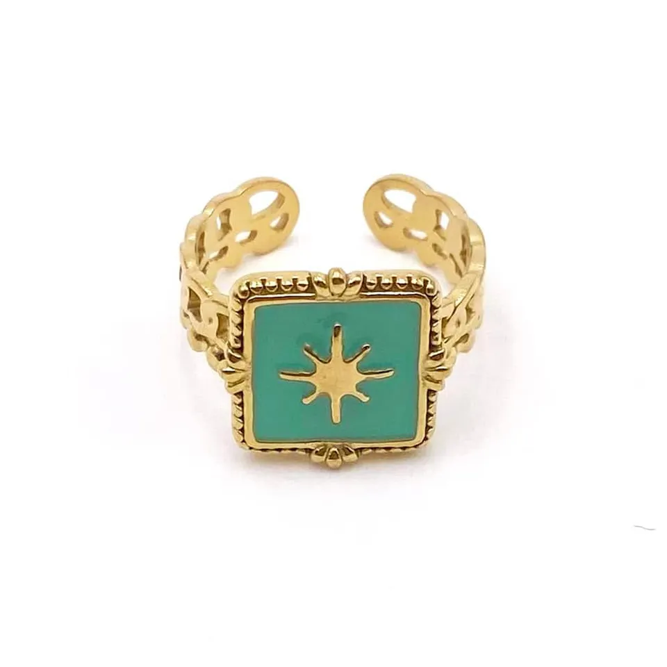 Hypnochic Émi Bague Acier Inoxydable Pierre Femme