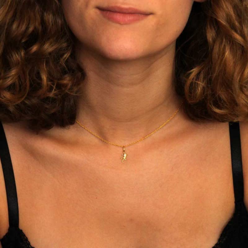 L'Atelier d'Azur Collier Salamandre or jaune 45 cm