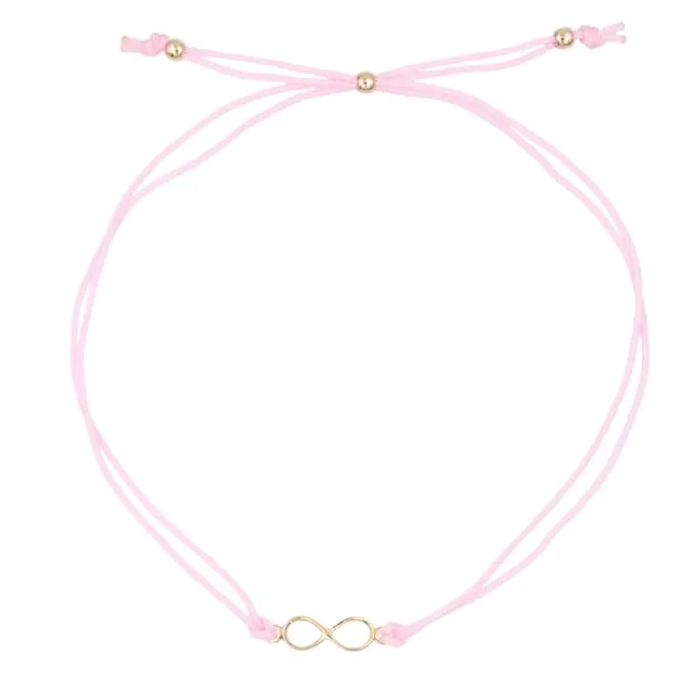 L'Atelier d'Azur Bracelet Infini Or Jaune Cordon Rose Femme
