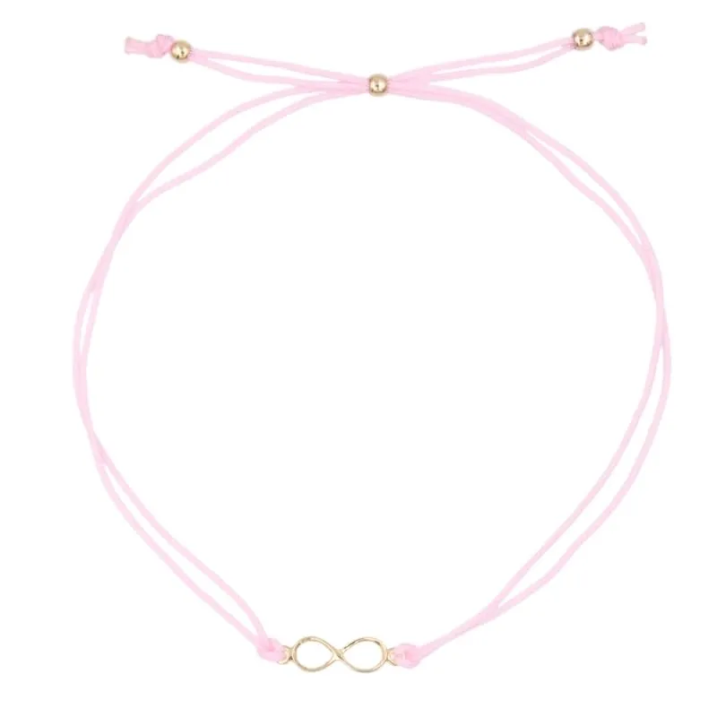 L'Atelier d'Azur Bracelet Infini Or Jaune Cordon Rose Femme
