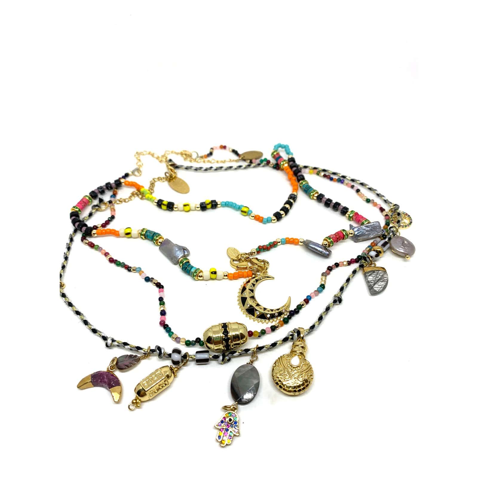 HYPNOCHIC Occhi collier fantaisie 3 rangs perles