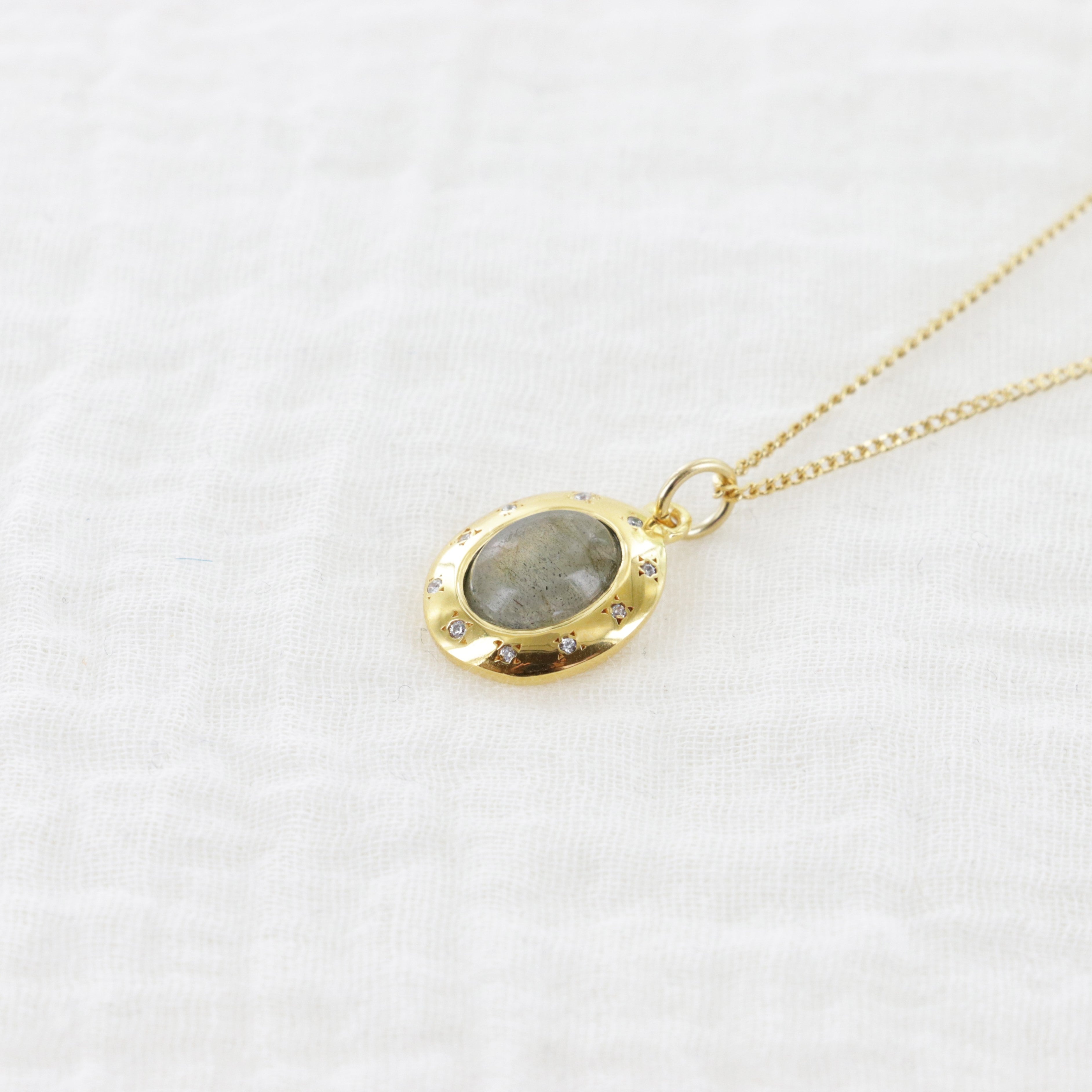 Leticia Ponti Pia collier agate verte pierre naturelle
